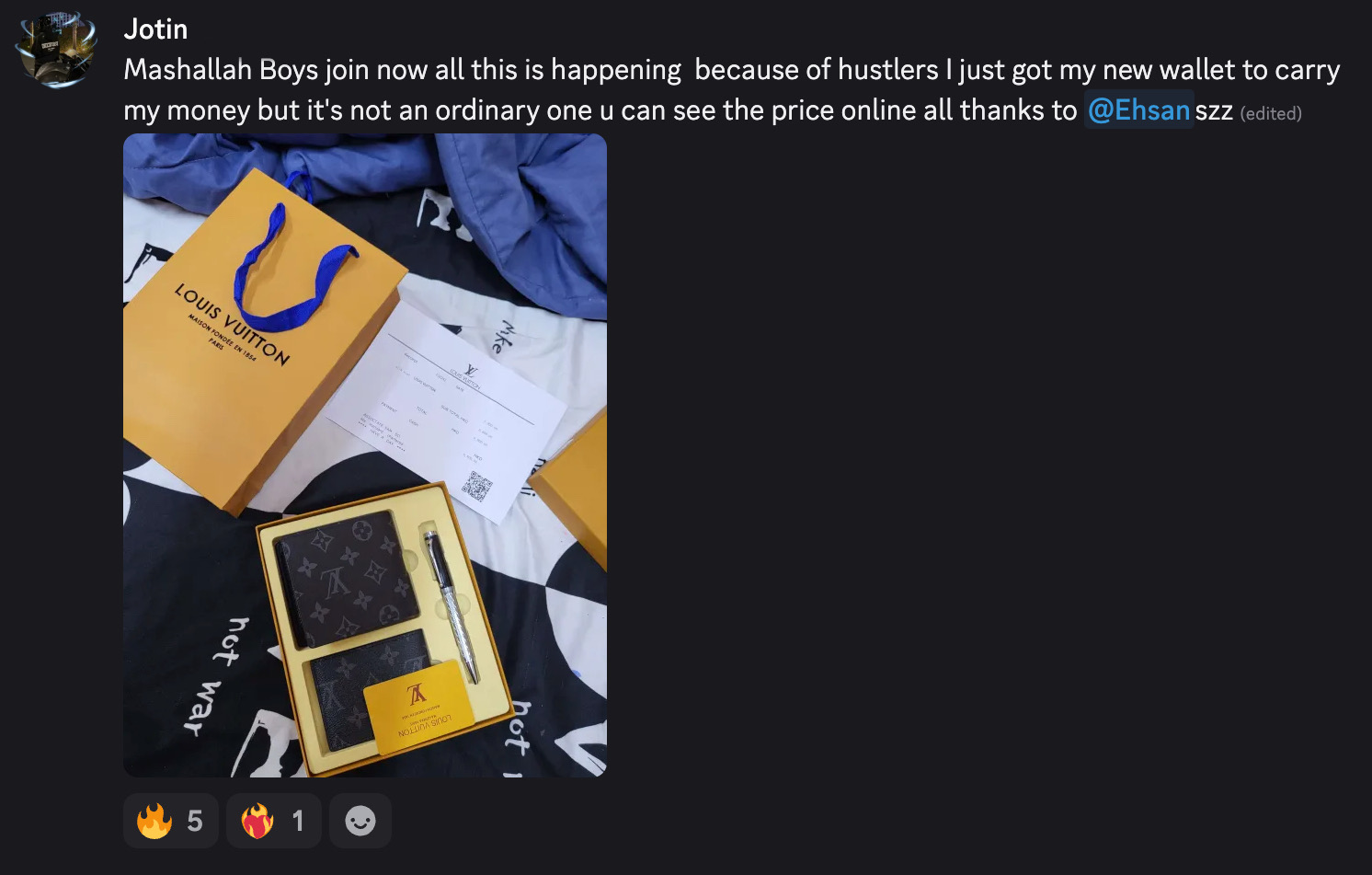 Student result screenshot from the Halal Hustle community
