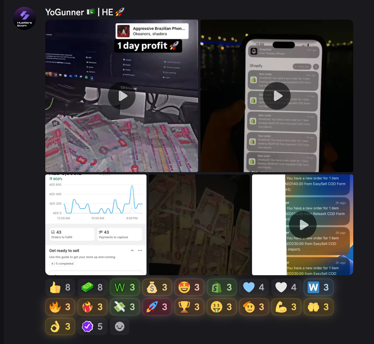 Student result screenshot from the Halal Hustle community