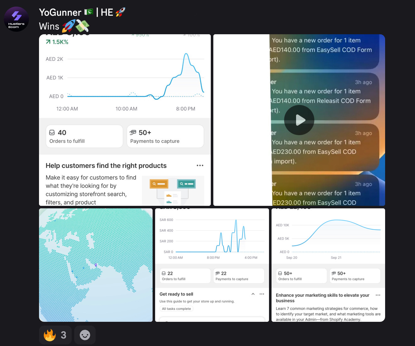 Student result screenshot from the Halal Hustle community