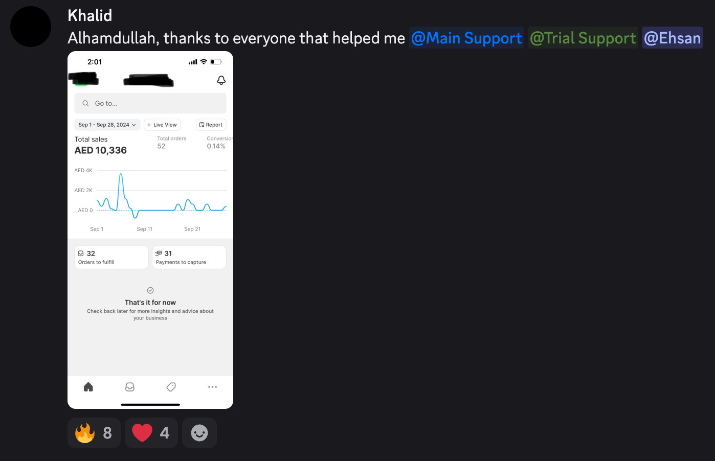 Student result screenshot from the Halal Hustle community