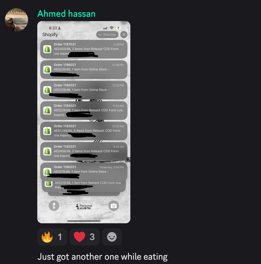 Student result screenshot from the Halal Hustle community