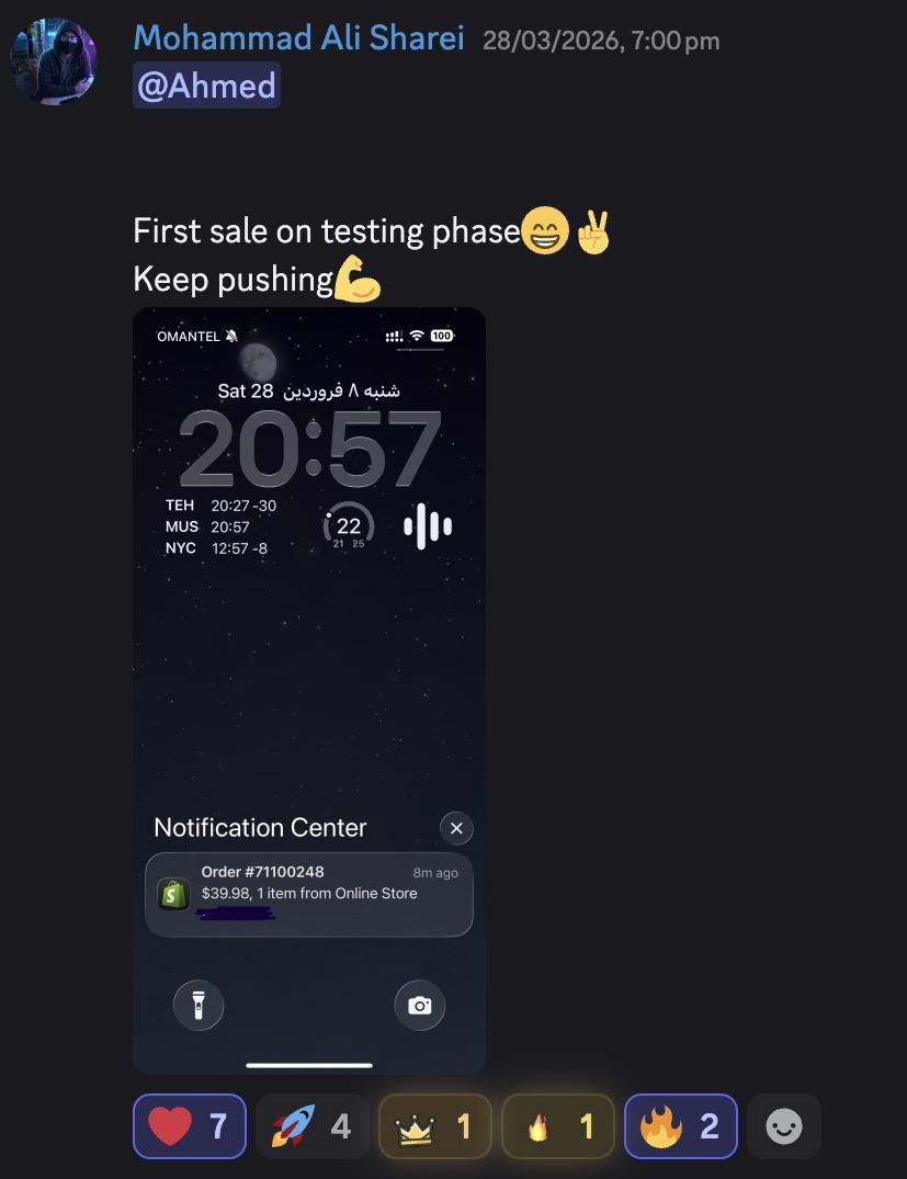 Student result screenshot from the Halal Hustle community